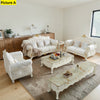 Liville European Velvet Fabric Tufted Sofa Set / Lixra