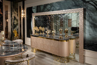 Glossy Marble Dining Table Set for 6 / Lixra