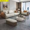 Luxury Tufted Leather Sofa Set for Living Room / Lixra