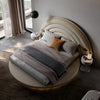 Leather Upholstered Luxury LED Round Bed / Lixra