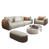 Luxury Tufted Leather Sofa Set for Living Room / Lixra