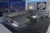 Illuminated Elegance U-Shaped Leather Sectional Sofa with LED Lights / Lixra