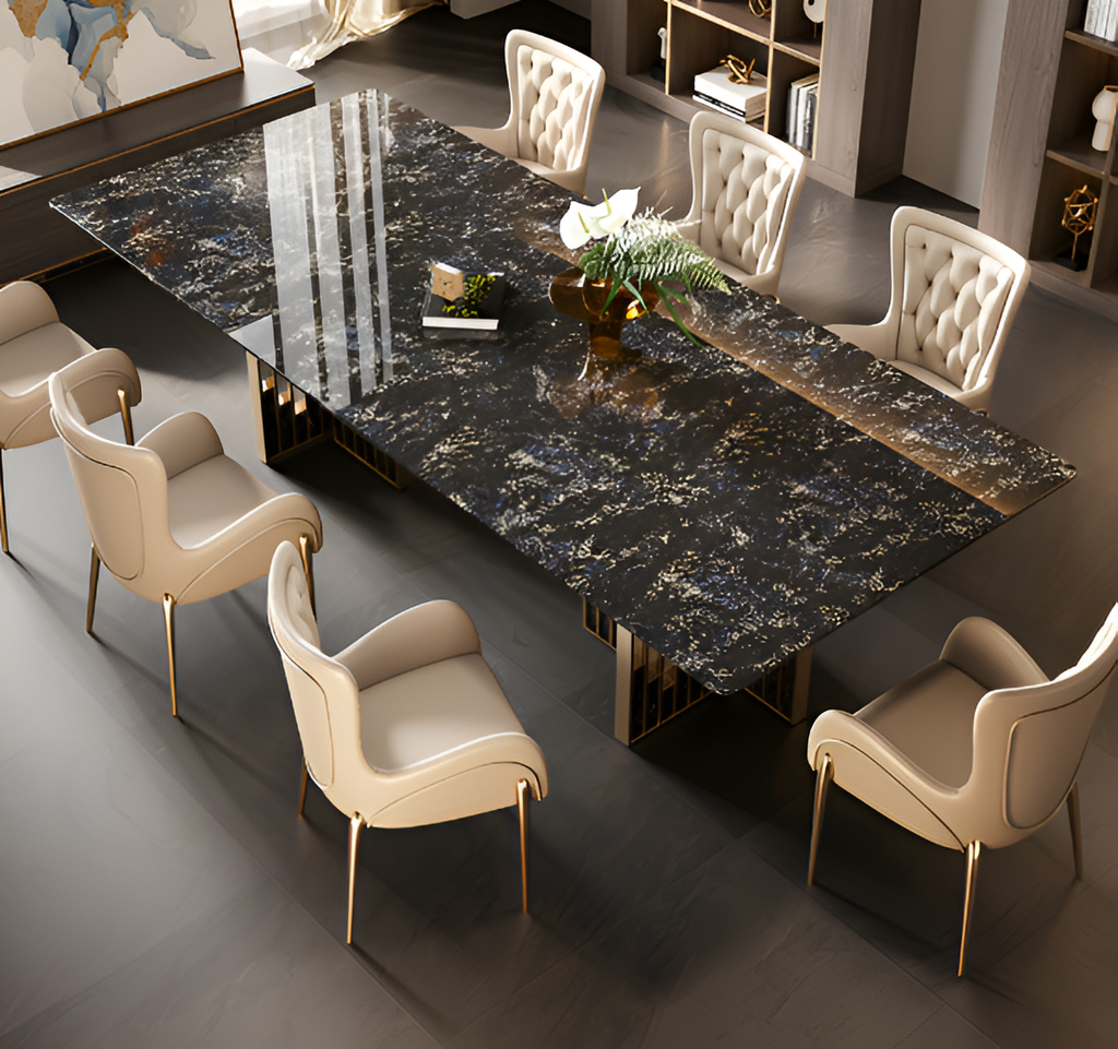 Modern Marble Rectangular Dining Table / Lixra