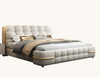 Tufted Designer Leather Bed with Metal Accents / Lixra