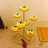 Gold-Plated Obsolete Lotus Candle Holder/ Lixra