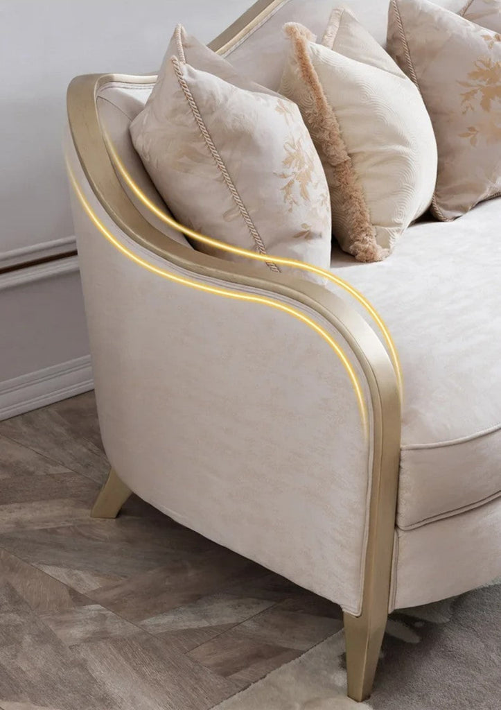 Liville Velvet Floral European Sofa Set