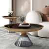 Metal Tray Style Top Coffee Table With Side Table / Lixra