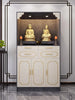 Golden Glow White Wooden Cabinet With Elegant Accents / Lixra