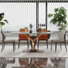 Geometric Rectangular Marble Dining Table Set / Lixra