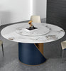 Gleamy Round Marble-Top Dining Table Set / Lixra