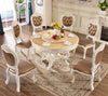 Round Marble European Dining Table Set with Lazy Susan / Lixra