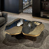 Contemporary Metal Marble Coffee Table / Lixra