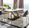 Glossy Rectangular Marble-Top Dining Table / Lixra