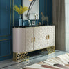 Buffet Table With Golden Handles And Hexagon Pattern / Lixra