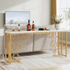 Long Accent Table With Golden Geometric Design / Lixra