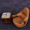 Beautifully Crafted Leather Accent Chair With Side Table / Lixra