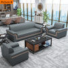Luxurious Leather Upholstered Wooden Arm Sofa / Lixra