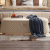 Luxury Redefined White Leather Bed With Rose Gold Accents / Lixra