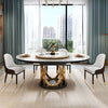 Convertible Gleamy Marble Dining Table Set / Lixra