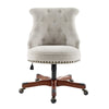 Button Tufted Nail Head Trim Chair With Adjustable Height and Swivel / Lixra