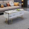 Panel Design Wooden Coffee Table With Metal Legs / Lixra