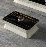 Modern Marble Coffee Table with Storage / Lixra
