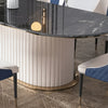 Modern Bolton Marble-Top Dining Table Set / Lixra