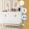 Functional Beauty Wood Buffet Cabinet With Gold-line Handles / Lixra