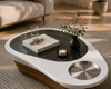 Modern Curved Glass Top Coffee Table / Lixra