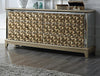 Luxurious Golden Accents And Floral Design Bedroom Set / Lixra