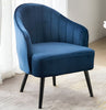 Fabric Upholstered Accent Chair with Wooden Legs / Lixra