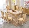 European Style Royal Dining Table Set with Golden Accents / Lixra