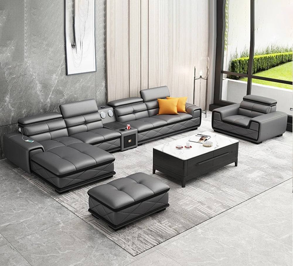Modern Leather Sectional Sofa Set for Luxury Living