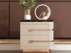 Set Of 2 Marble-Top Leather Nightstands / Lixra