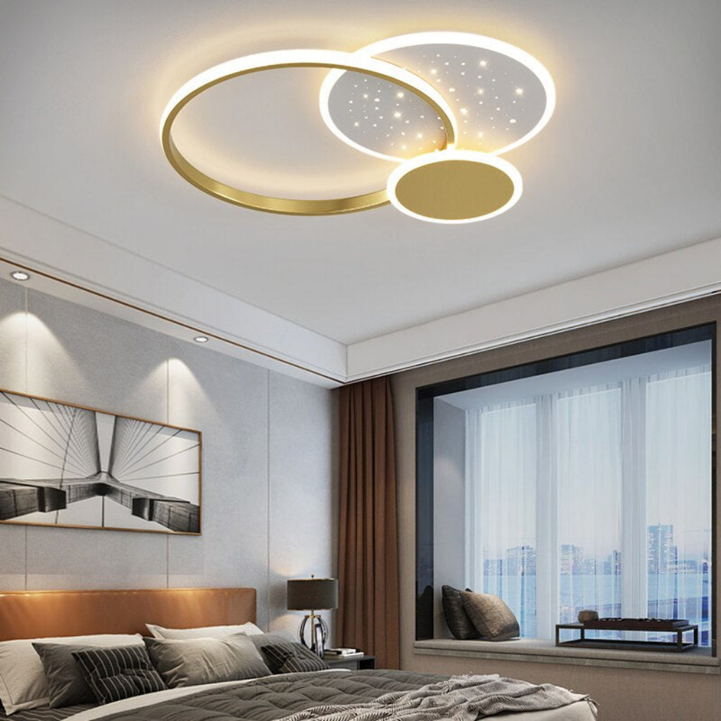 Flush Mount Dazzling Gold & Black LED Ceiling Light / Lixra