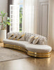 Luxurious Dual Color Tufted Fabric Sofa Set / Lixra