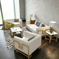 Leather Upholstered Sofa Set for Living Room