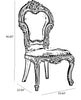 European Carved Leather Upholstery Dining Chair / Lixra