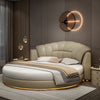 Modern Italian Leather Smooth Round Bed / Lixra