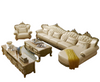 European-Liville Leather Sofa Set With Chaise & Ottoman