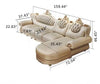 European Style Leather Sofa Set With Chaise And Ottoman / Lixra