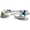 White Curved Genuine Leather Sectional Sofa / Lixra