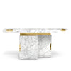 Marble-Top Accent Table with Metal Sheet / Lixra