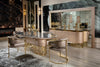 Glossy Marble Dining Table Set for 6 / Lixra
