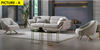 Contemporary Velvet Fabric Couch Set For Living Room / Lixra