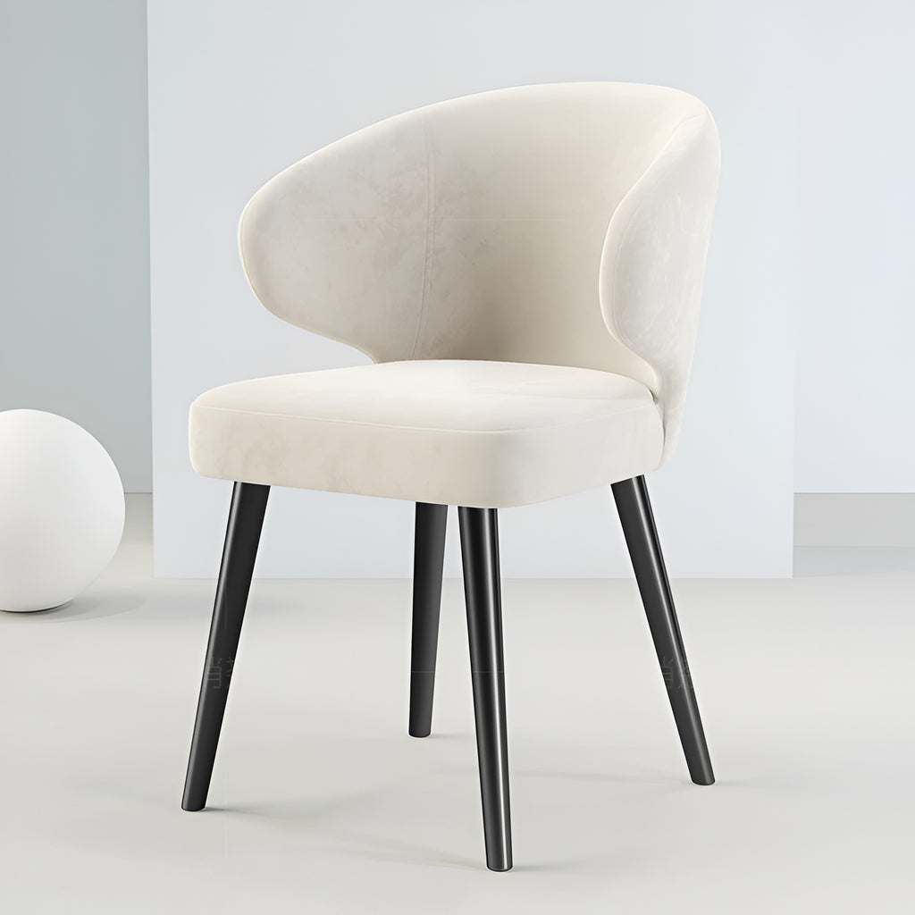 Sets of 4 Wooden Finish Fabric Chairs / Lixra