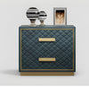 Rectangular Leather Upholstered Nightstand With 2 Drawers / Lixra