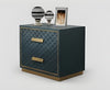 Rectangular Nightstand With 2 Drawers And Gold Metal Base / Lixra