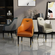 Set of 6 Leather Upholstered Dining Chairs / Lixra