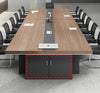 Inventive Wooden Conference Desk With Built-in Storage / Lixra